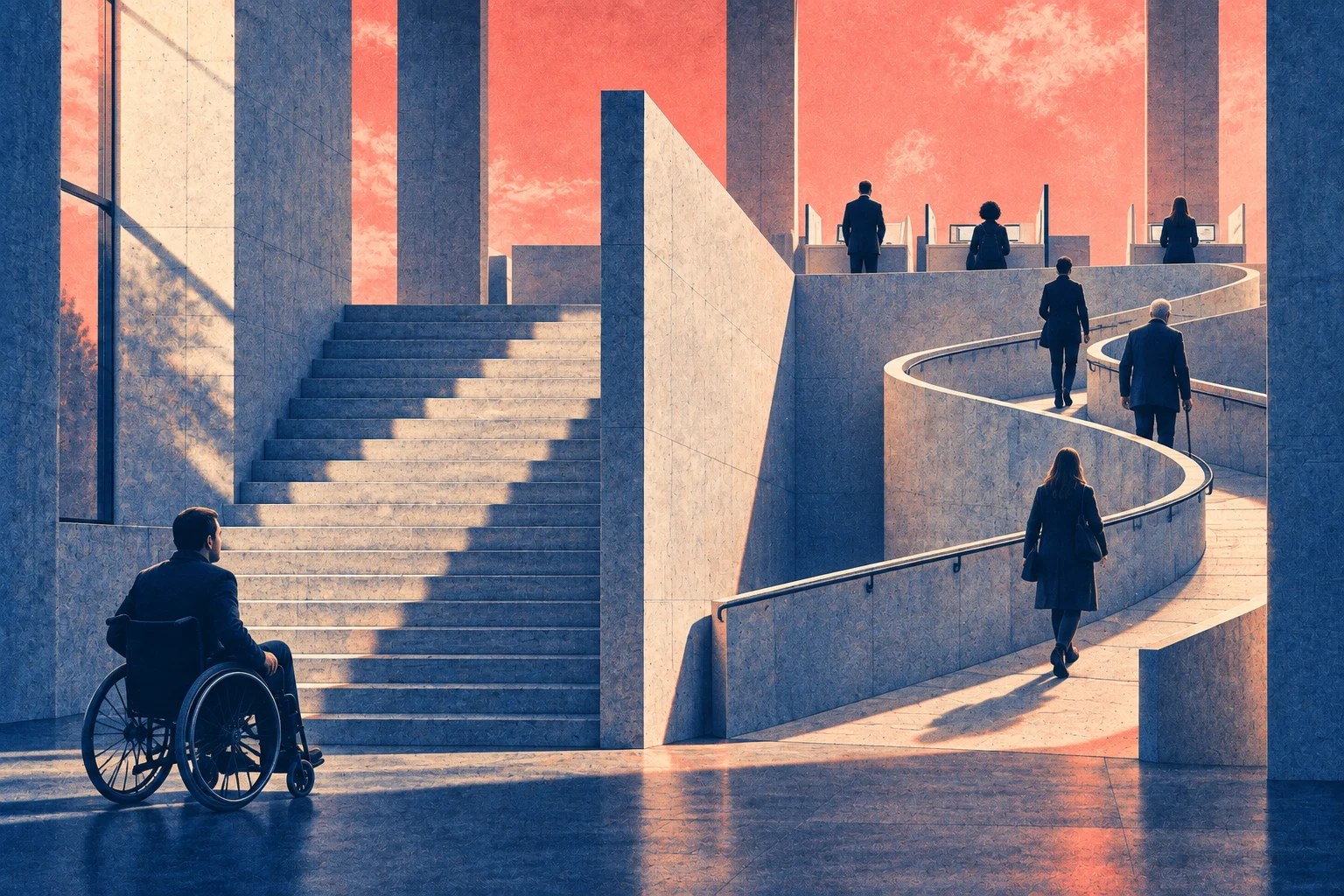 Illustration éditoriale pour « L’accessibilité, angle mort du numérique d’État »