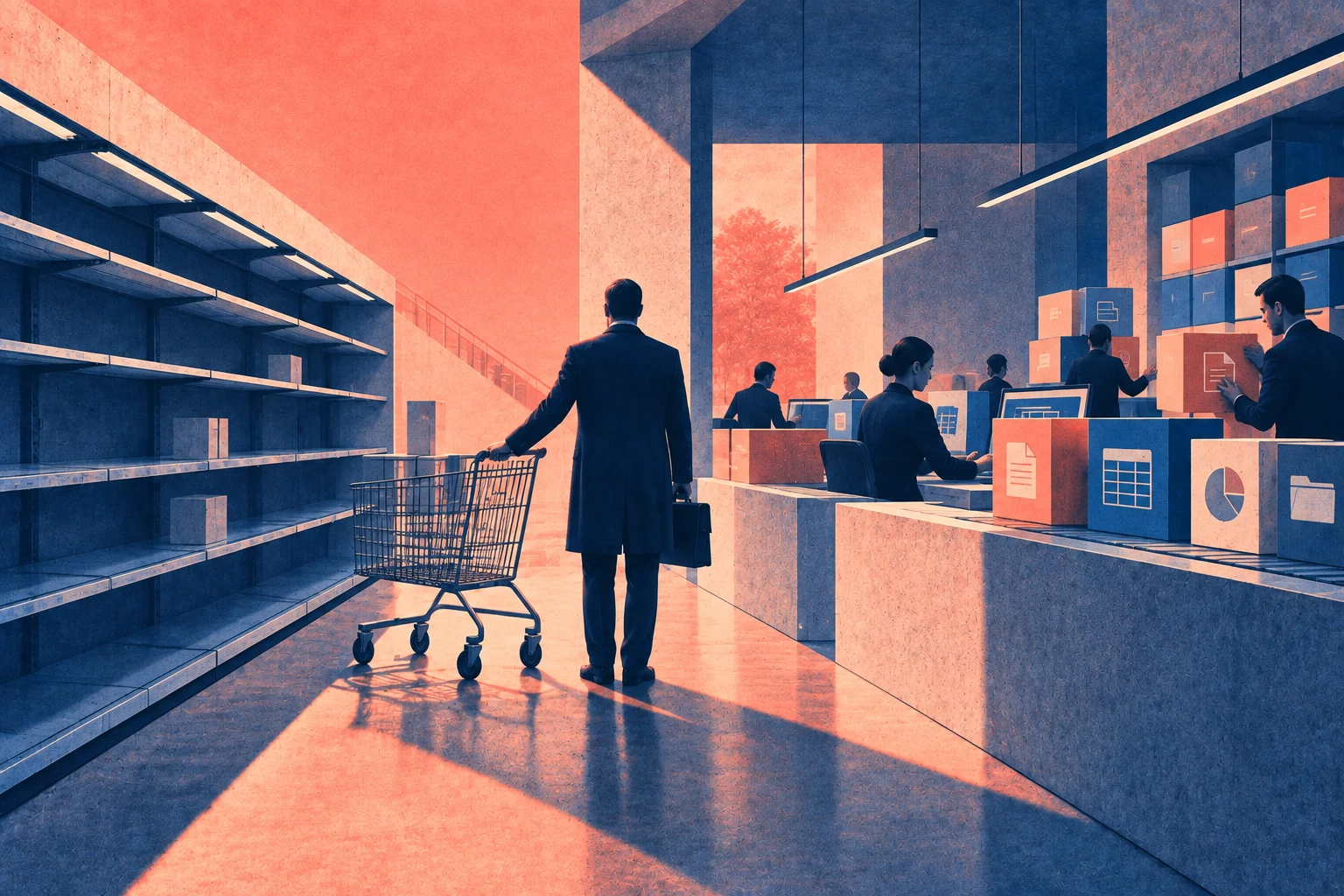 Illustration éditoriale pour « L'État éditeur de lui-même : la circulaire « sur étagère » et la Suite qui grossit, ou la doctrine qui se contredit en marchant »