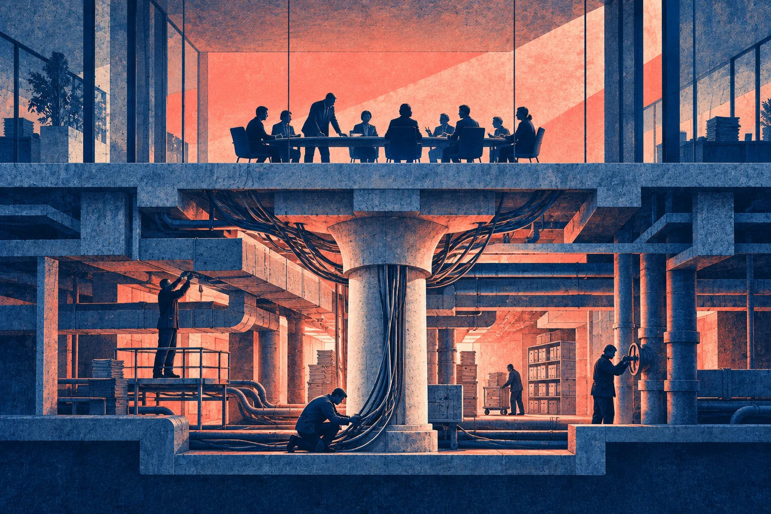 Illustration éditoriale pour « L’IA RH force le dialogue social »