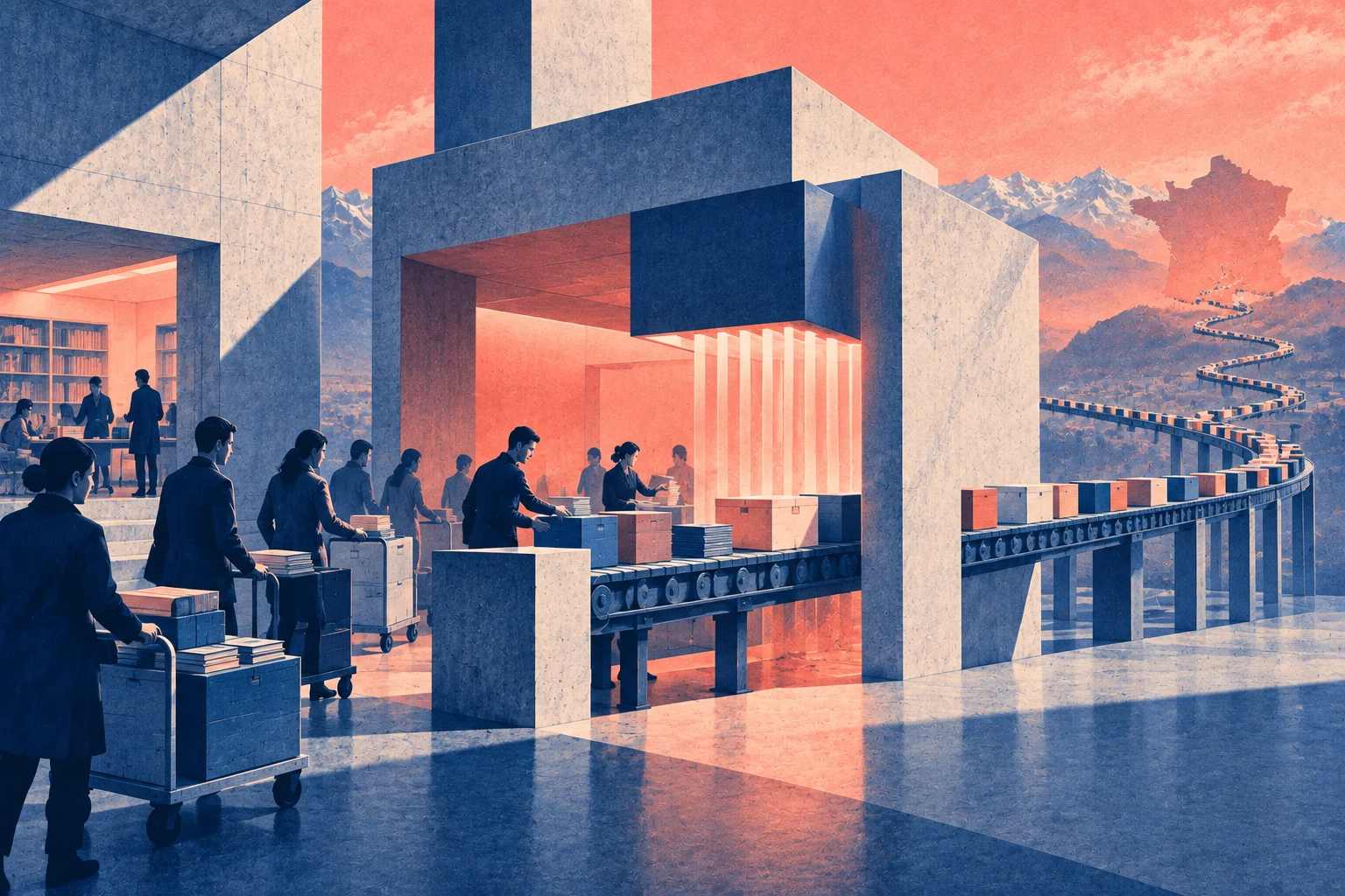 Illustration éditoriale pour « L'Université Grenoble Alpes traduit l'OSPO public en modèle académique »