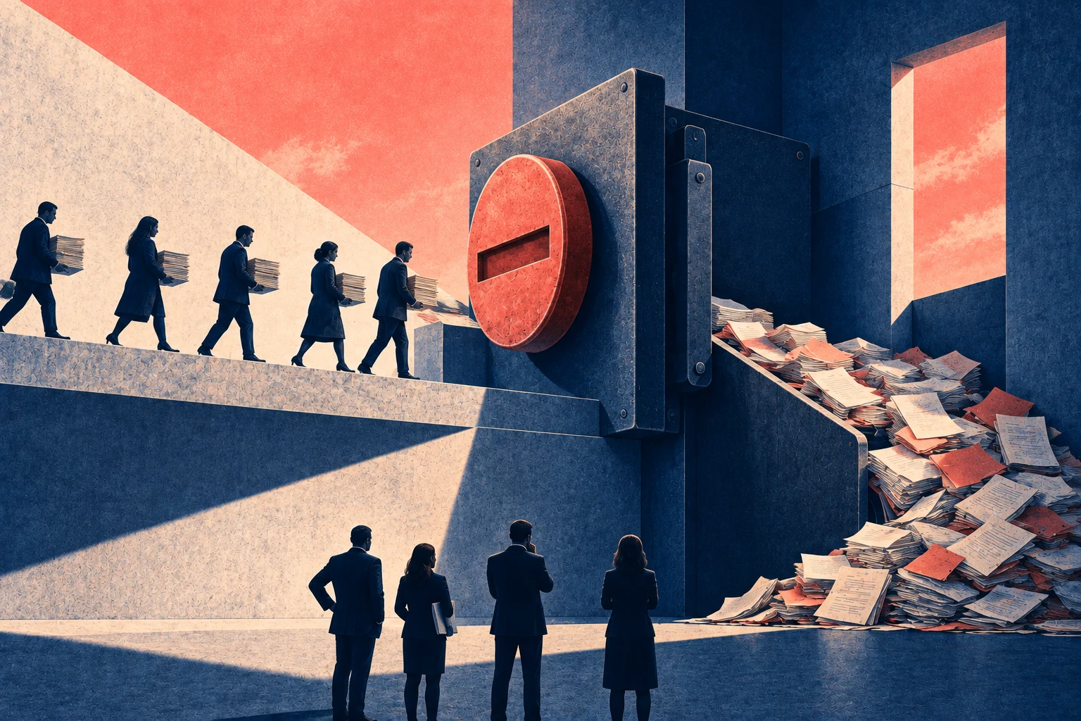 Illustration éditoriale pour « La DSI du non : anatomie d'une faute managériale »