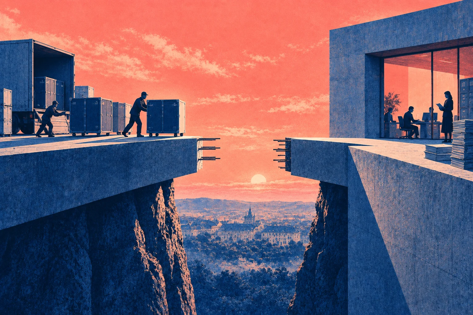 Illustration éditoriale pour « Le budget 2027 promet la ré-internalisation et recentre la direction qui doit la conduire »