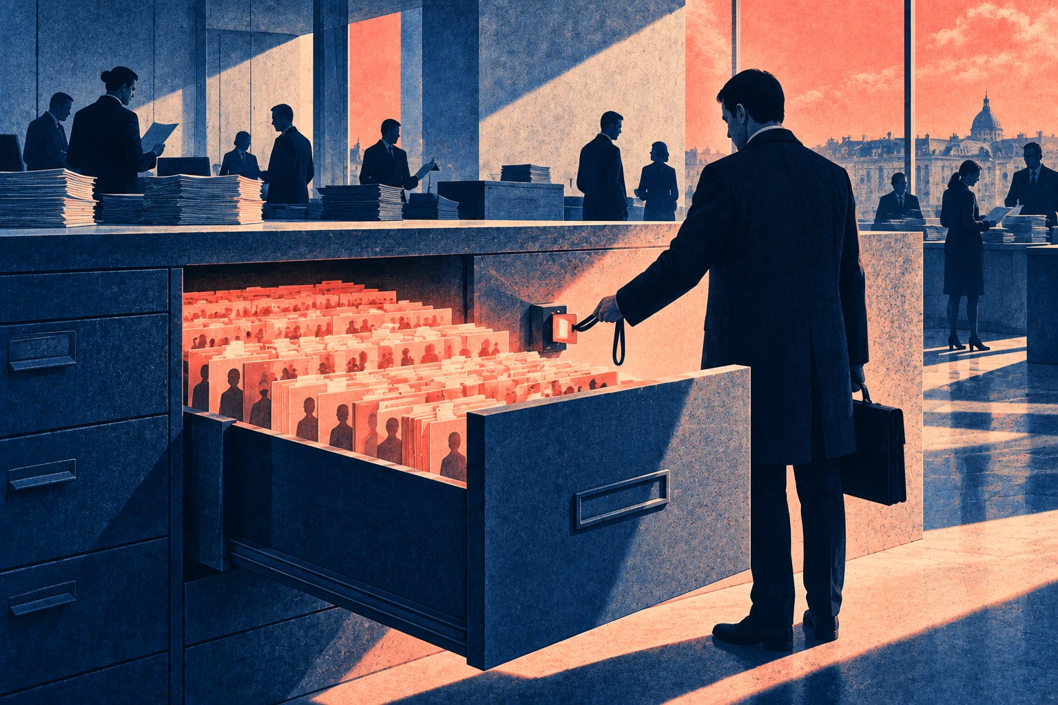 Illustration éditoriale pour « Le fisc piraté par un « tiers habilité » : l'angle mort de l'identité déléguée »