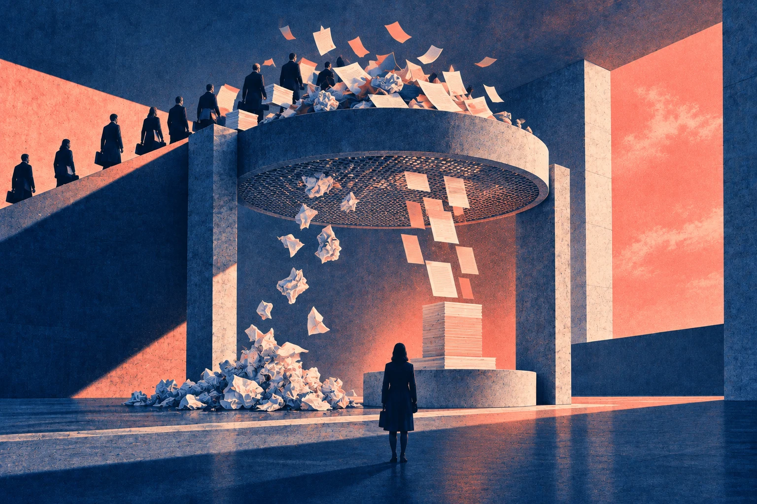 Illustration éditoriale pour « Le juge, régulateur de fait de l'IA générative »