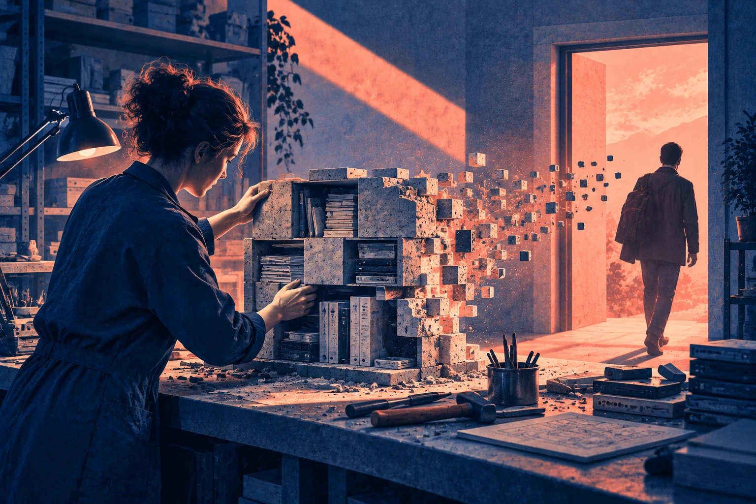 Illustration éditoriale pour « Le premier OSPO académique français : le patrimoine logiciel qui s'évapore quand le doctorant part »