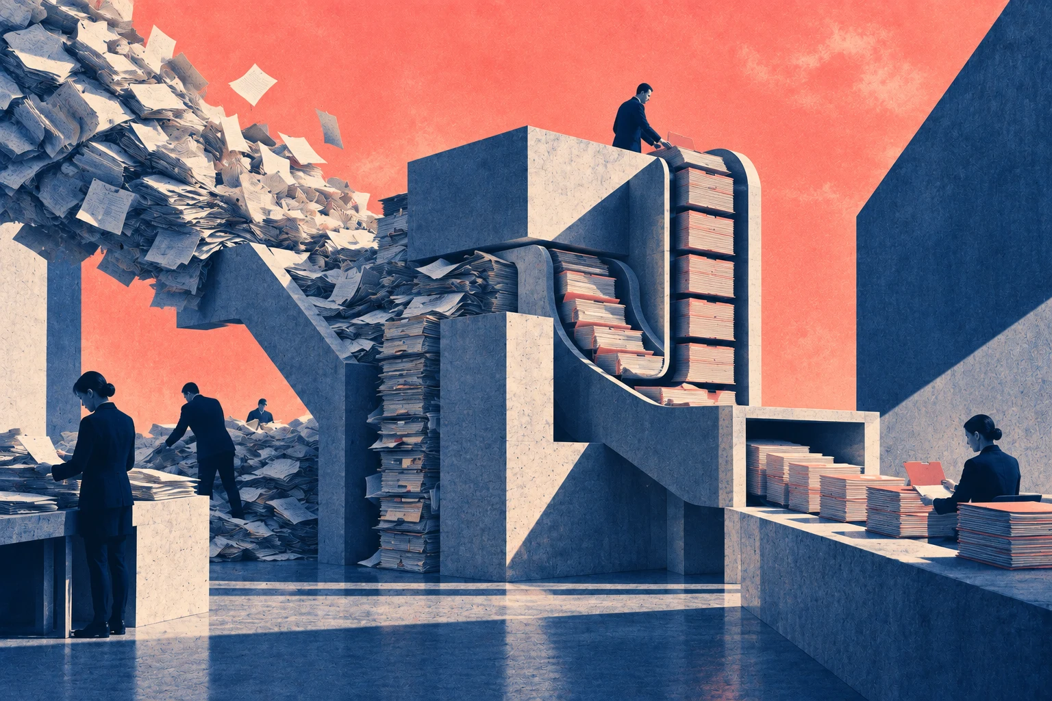Illustration éditoriale pour « Red tape douanière : l'IA lit, l'agent désapprend ? »