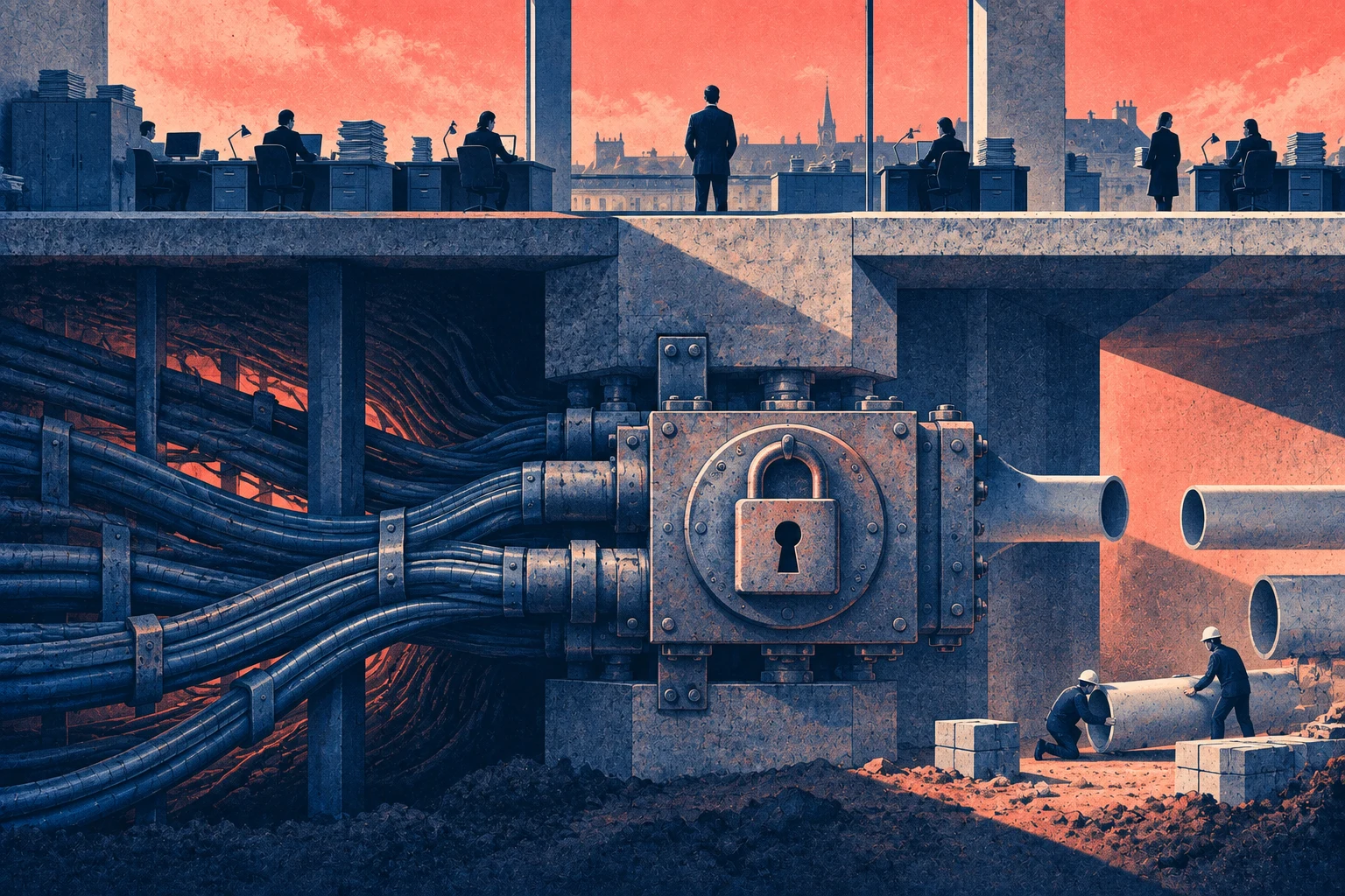 Illustration éditoriale pour « « Zéro Microsoft » et le sentier verrouillé »